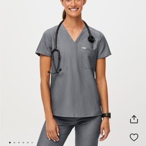 Figs Catarina Scrub top in Graphite